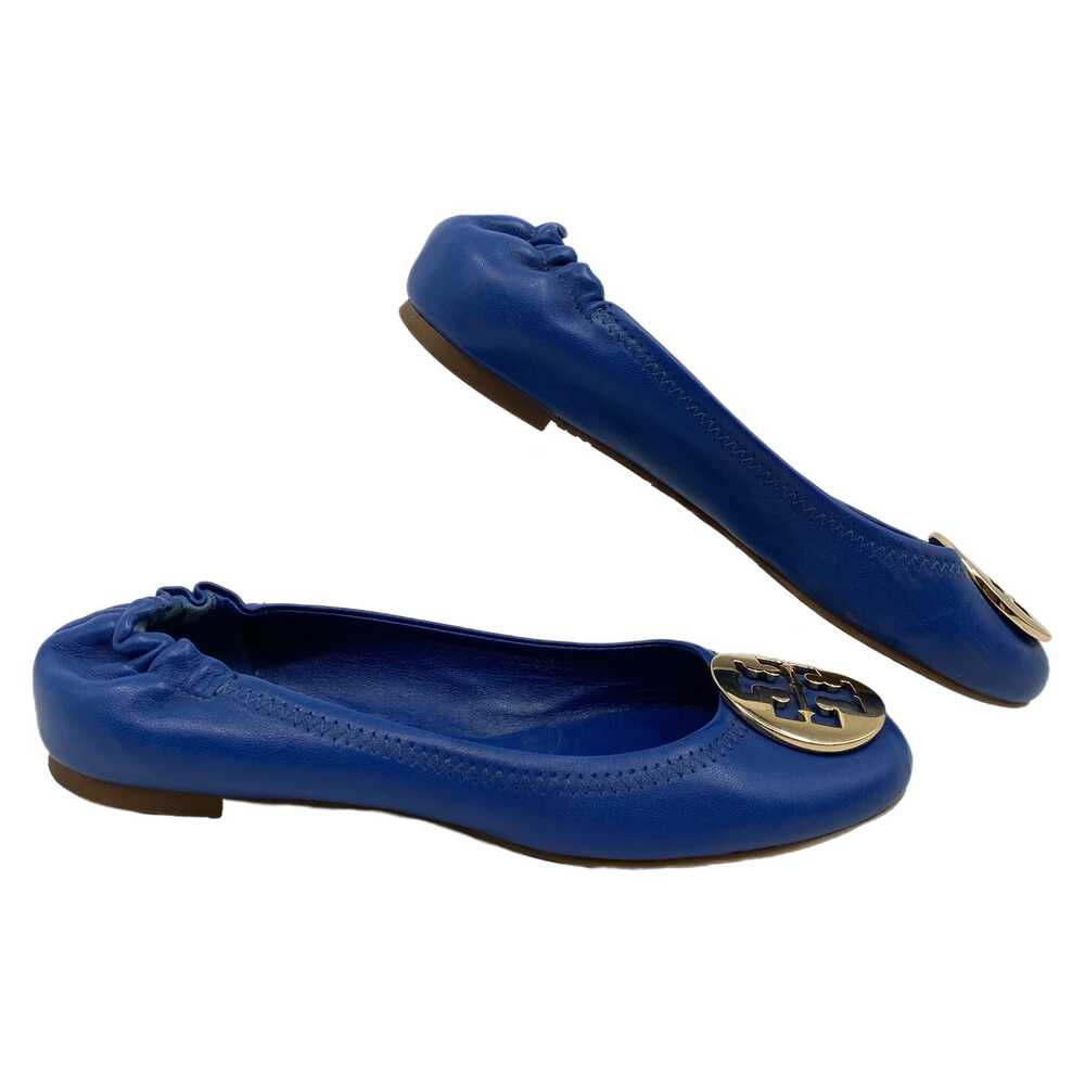 Tory Burch Blue Gold Flats Round Toe | Womens 6.5